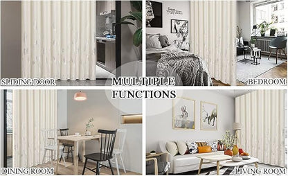 Cream Beige Curtain for Sliding Door 100W x 96L Inch Long Elegant Luxury Silver - Image 9