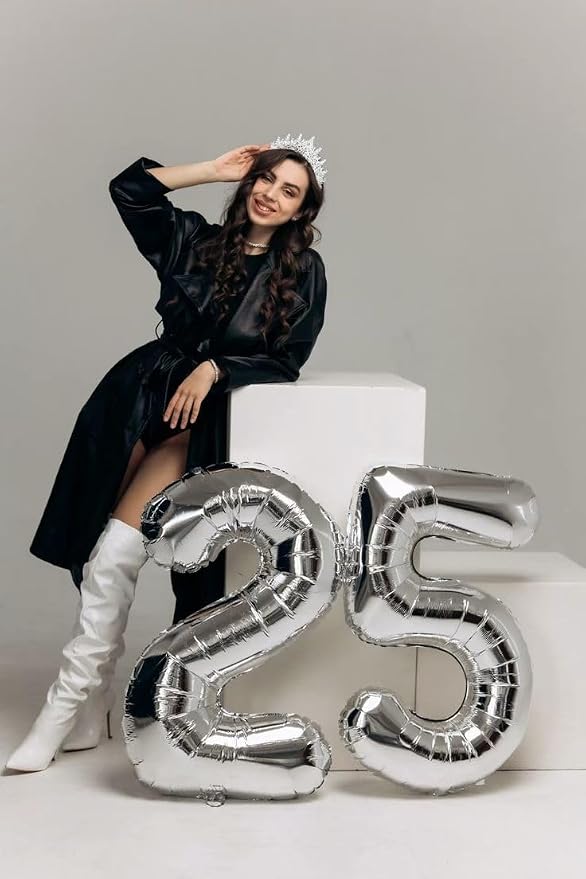 19 Balloon Number 40 Inch Silver Balloons - Image 4