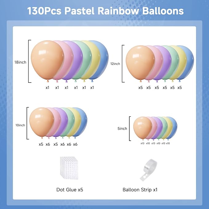 Pastel Balloons Arch Kit - Image 3