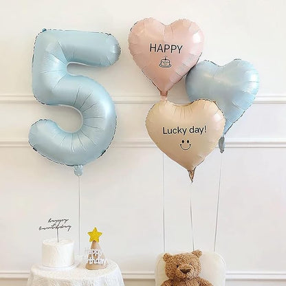 40 Inch Matte Blue 5 Number Balloons Light Blue Number 5 Foil Balloon Mylar - Image 3