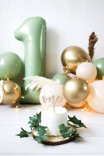 Sage Green Number 1 Balloon 40 inch, 1st Birthday Party Balloons Decorations | - Image 7