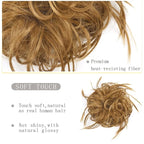 HMD Tousled Updo Messy Bun Hair Piece Hair Extension Ponytail With Elastic Rubber Band Updo Bun Synthetic Hairpieces for Women