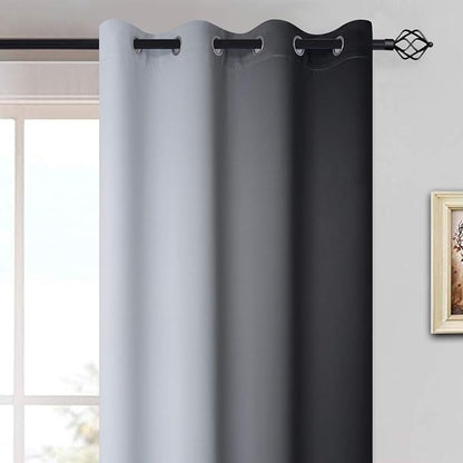 Yakamok Ombre Curtains Black and Greyish White - Image 3
