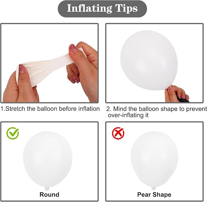 APLANET 150pcs White Balloons Different Sizes 18 12 10 5 Inch, Latex Balloons - Image 4