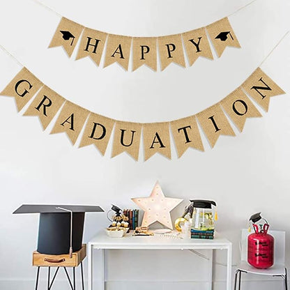 Happy Graduation Burlap Banner 2026 Graduation Party Decoration Banners | - Image 2