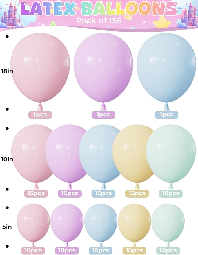Princess Balloon Garland Arch Kit, Castle Carriage and Crown Foil Balloons - Image 5