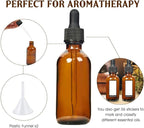 Eternal Moment 2 oz Eye Dropper Bottle(24 Pack), 60ml Amber Glass Bottles with Glass Eye Dropper for Essential Oils, Chemistry Lab Chemicals, Colognes & Perfumes