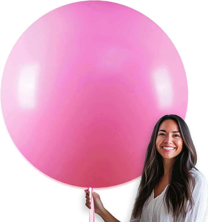 PartyWoo Pink Balloons 4pcs Matte Pink Large Jumbo Giant Latex Balloons | 36 by PartyWoo