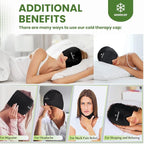 Migrelief Migraine Relief Cap - Ice Cap for Migraines and Headaches with 360 Degree Head and Eye Coverage - Cold Therapy Headache Hat and Migraine Mask for Natural Pain Relief - One Size, Black
