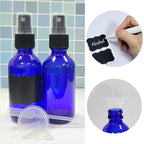 2oz Blue Glass Spray Bottles,Empty Small Perfume Travel Refillable Reusable Fine Mister Spray Bottle for Hair,Cleaning Solutions,Aromatherapy and Essential Oil with Extra Nozzle(2 Pack)