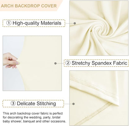 FANPROMS Ivory Wedding Arch Cover Set of 3 Arch Spandex Covers 5FT 6FT 7FT Baby - Image 4