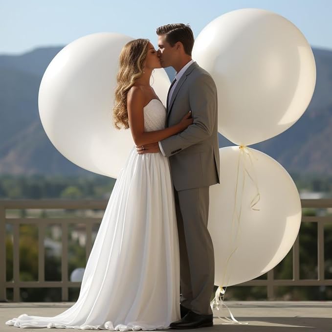 30 Pack White Balloons 36 Inch White Latex Large Balloon Bulk - Image 4