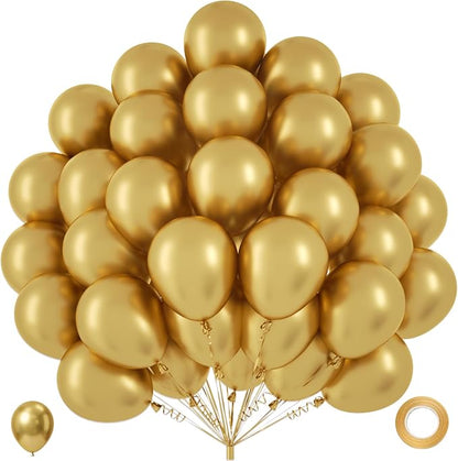 40pcs Metallic Gold Balloons 12 Inch, Shiny Chrome Gold Balloons | Balloons by ZizasAry