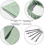 6 Pack Hair Scarf Headband for Women Elastic Bandana Head Scarf Large Boho Triangle Kerchief with Clips Non Slip Scarves