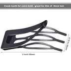 Chinco 24 Pcs Double Grip Hair Clips Metal Snap Clips Women Barrettes for Hair Making, Salon Supplies(Gun Black,2 Inch)