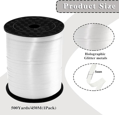 Premium White Curling Ribbon, 500 Yard - Image 2