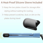 NITION Nano Titanium Hair Straightener 1 inch 3D Floating Heating Plate Smooth Straightening Flat Iron for All Hair Type. MCH 10s Fast Hating Up. Travel Pouch Bag. Dual Voltage. Luxury Gift Box