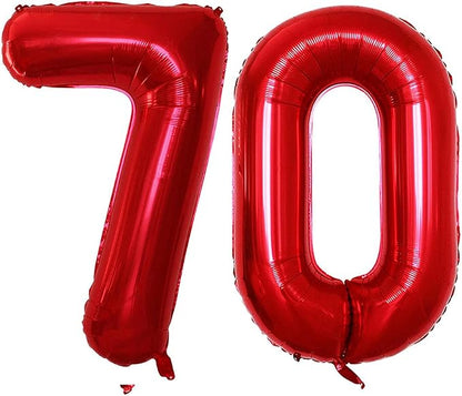 Number 70 Balloons for 70th Birthday Party Decorations, 42 Inch Jumbo Foil by GOER