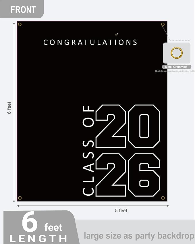 Class of 2026 Graduation Banner 5X6feet - Image 3