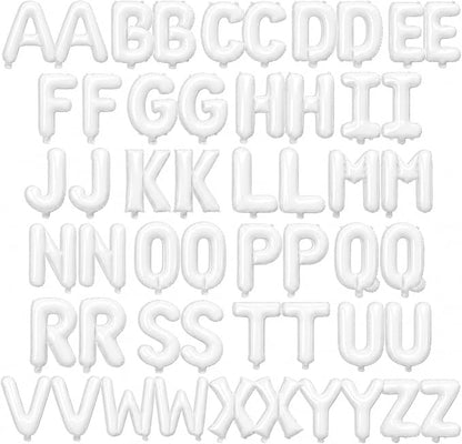 52 Pcs White Letter Balloons 16 Inch Mylar Foil Alphabet Letters 2 Sets A- Z by Togvu