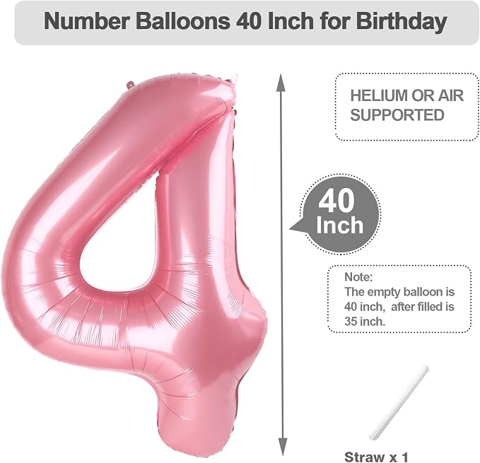 Number Balloons 40 Inch Pearl Pink 3 Balloon - Image 5