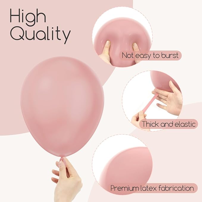 Awenztech 110pcs Dusty Pink Balloon Arch Garland Kit 18 12 10 5 inch | Wedding - Image 3