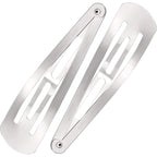 WILLBOND 30 Pieces 3.1 Inch Large Metal Snap Hair Clips Nonslip Barrettes Women Hair Accessories(Silver)