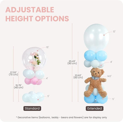 YALLOVE 4-Pack Clear Acrylic Balloon Centerpiece Stands | Up to 23.6-Inch - Image 2
