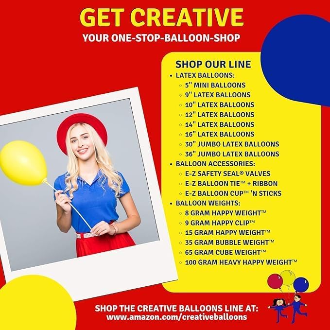 Creative Balloons™ Bubble Weight – 35 g Primary-Plus Balloon Weights - Image 5