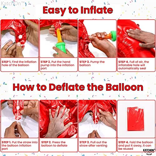 KatchOn Red Number 3 Balloon 40 Inch, 3 Birthday Decorations | Red Foil Number - Image 3