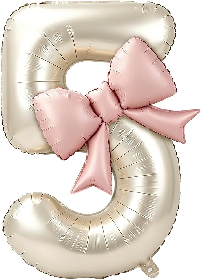 40 Inch Cream Number 5 Balloon by Unknown