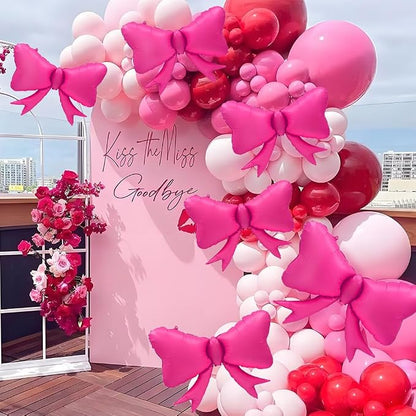 6pcs Jumbo Oversized Ribbon Balloons Coquette Bow Balloons Bow Party Coquette - Image 3