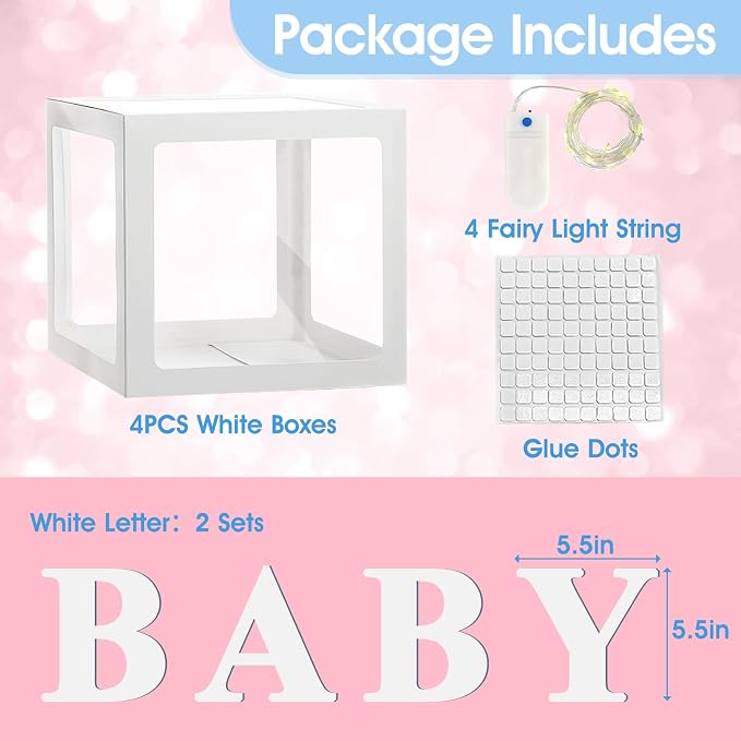 Ledido Baby Boxes with Letters & Fairy Lights - Image 4