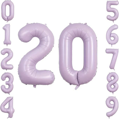 40 Inch Lavender Foil Number 20 Balloon by TNCDJKPA