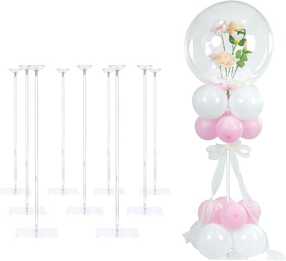 YALLOVE 10-Pack Clear Acrylic Balloon Centerpiece Stands | Up to 23.6-Inch by YALLOVEPARTYSUPPLIES