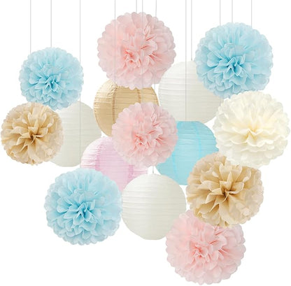 Light-Blue Pink Champagne Gender-Reveal Party-Decorations by Hugfond