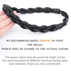 DIGUAN Chubby Narrow Synthetic Hair Braided Headband Classic Chunky Plaited Braids Elastic Stretch Hairpiece Women Girl Beauty accessory, 58g (Black)
