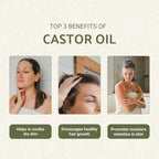 Organic Castor Oil Direct From India - Cold Pressed Castor Oil For Face, Hair Growth, Eyelash Serum, Eyebrow - Skin and Face Moisturizer and Detox - Hexane Free (16 oz)