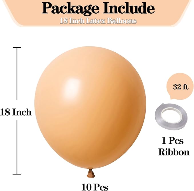 18 Inch Beige Balloons, Baby Shower, Birthday Party and Event Decoration - Image 2