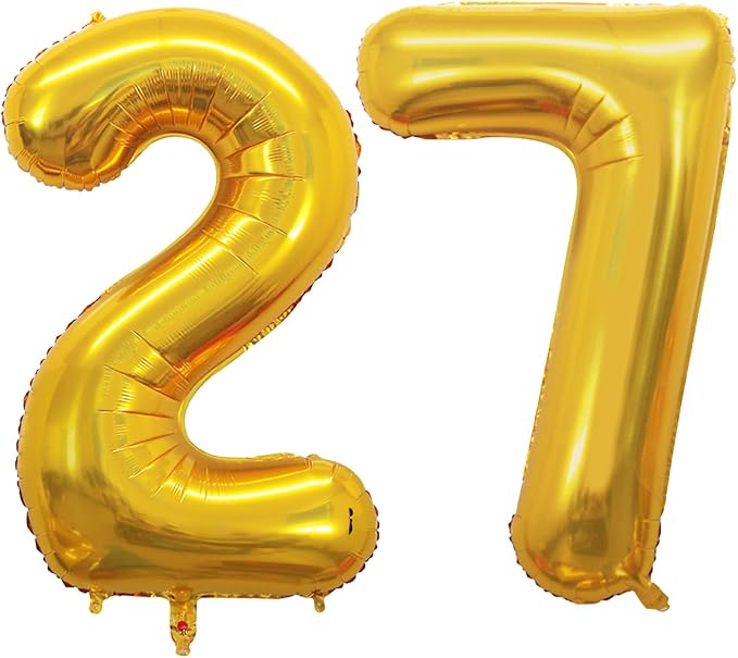 Number 27 Balloons for 27th Birthday Party Decorations, 42 Inch Jumbo Foil by GOER