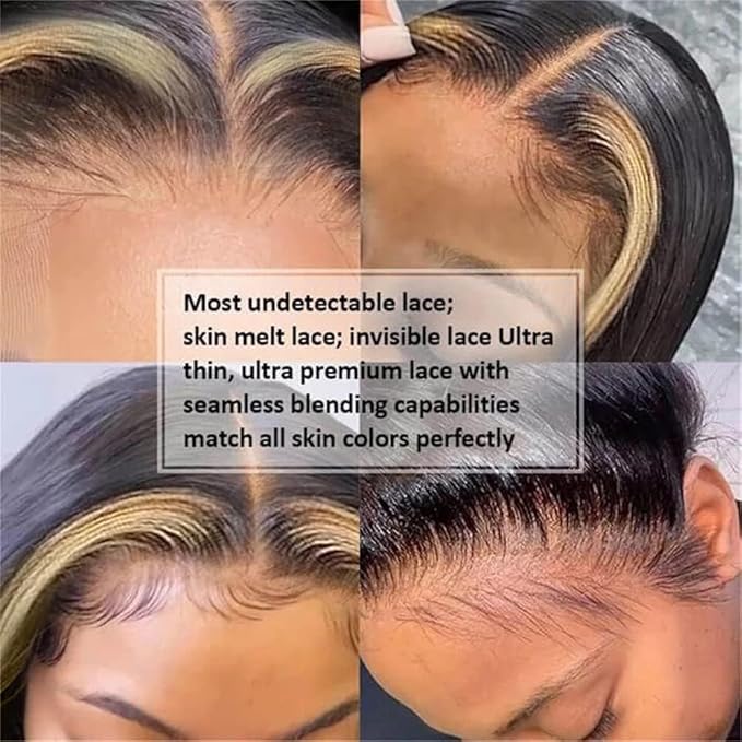 200% Density 13x6 Lace Front Wigs Human Hair Pre Plucked Body Wave HD Transparent Ombre Lace Front Wigs Glueless Wigs Human Hair 13x6 Balayage Wigs Human Hair Wigs For Women 30 Inch