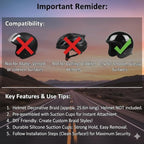 Vibrant Multi-Color Braided Helmet Decoration - Durable Silicone Suction Cups, Easy Install, DIY Styles