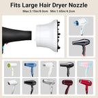 Segbeauty Universal Curly Hair Diffuser, Blow Dryer Diffuser for Wavy Natural Hair, Profession Hair Diffuser Attachment for Dryer Hairdressing Styling Tool Quick Dry Adjustable 1.65-3.15 Inch Nozzle