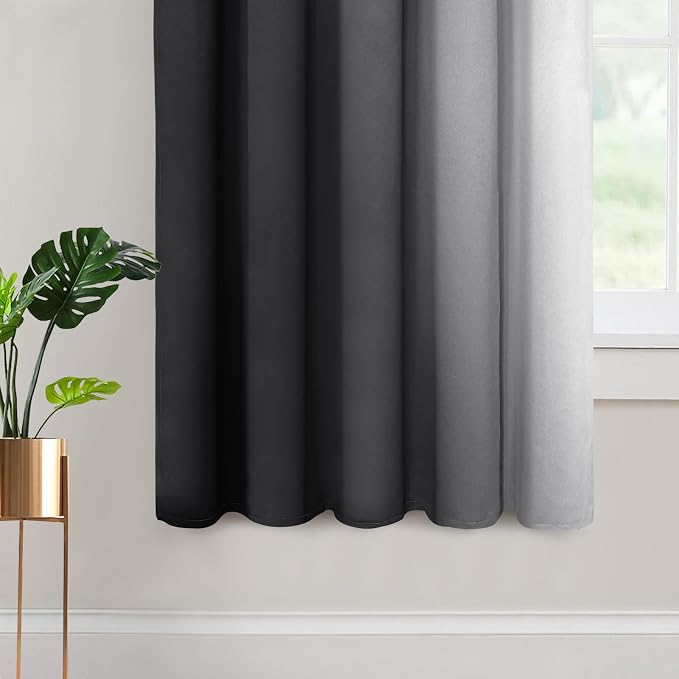 Yakamok Ombre Curtains Black and Greyish White - Image 4