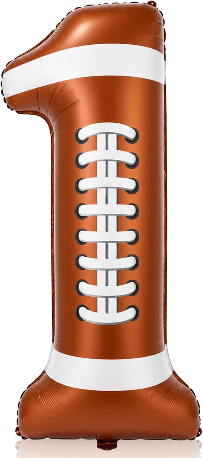 Blueweenly Football 1st Birthday Balloon 40 Inches Number 1 Balloon Giant by Blueweenly