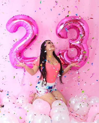 3 Balloon Number 40 Inch Hot Pink Balloons - Image 4