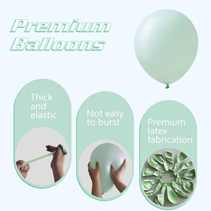 Pastel Green Balloons 145pcs Different Sizes 18 12 10 5 Inches Mint Green Latex - Image 3