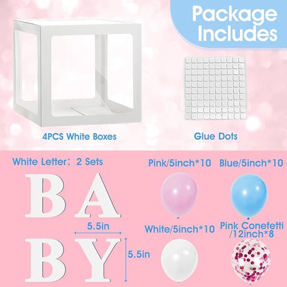Ledido Baby Boxes with Letters for Baby Shower Decorations with 38 Balloons - Image 2