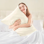 BEDELITE Satin Pillowcase with Zipper, Beige King Size Pillow Cases Set of 2, Super Soft and Cooling Similar to Silk Pillow Cases, Gift for Women Men(20x36 Inches)