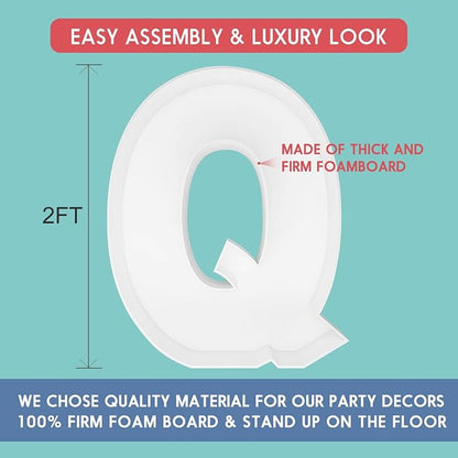 2FT Letter Q Mosaic Balloon Frame Letter DIY Fillable Letters Kit - Image 2